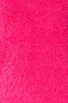 Vinitsa Fuschia Pink Fuzzy V-Neck Sweater | La petite garçonne fabric