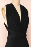 Violaine Black Convertible Maxi Dress | Boutique 1861 side close-up
