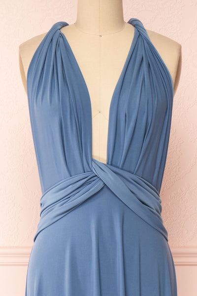 Violaine Blue Convertible Maxi Dress | Boutique 1861 fourth front