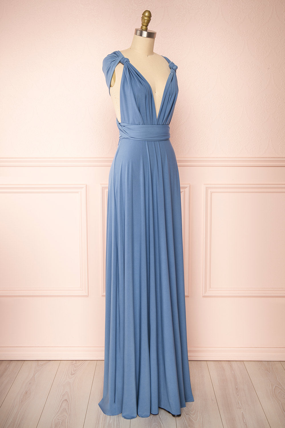 Violaine Blue Convertible Maxi Dress
