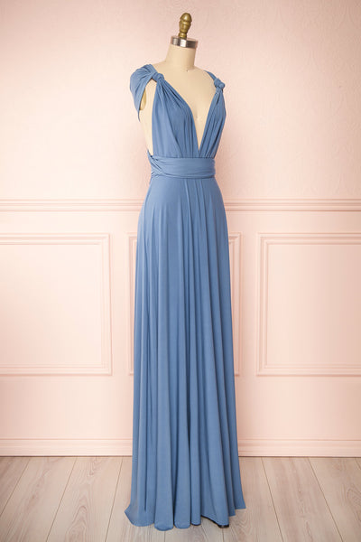 Violaine Blue Convertible Maxi Dress | Boutique 1861 side view