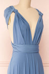 Violaine Blue Convertible Maxi Dress | Boutique 1861 side close-up