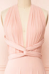 Violaine Blush Convertible Maxi Dress | Boutique 1861 front close-up