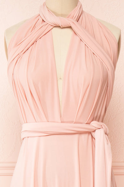 Violaine Blush Convertible Maxi Dress | Boutique 1861 second close-up