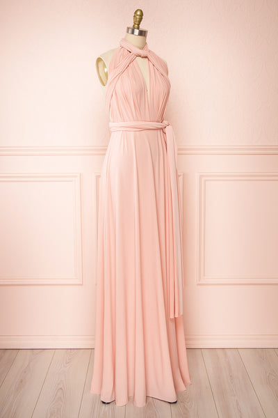 Violaine Blush Convertible Maxi Dress | Boutique 1861 side view
