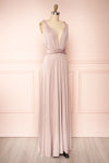 Violaine Blush Shimmer Convertible Maxi Dress | Boutique 1861 side view
