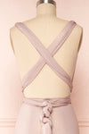 Violaine Blush Shimmer Convertible Maxi Dress | Boutique 1861 back view knot