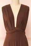 Violaine Brown Convertible Maxi Dress | Boutique 1861 front second close-up