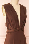 Violaine Brown Convertible Maxi Dress | Boutique 1861 side close-up