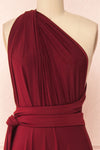 Violaine Burgundy Convertible Maxi Dress | Boutique 1861 front third look