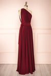Violaine Burgundy Convertible Maxi Dress | Boutique 1861 side view