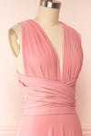 Violaine Dusty Pink Convertible Maxi Dress | Boutique 1861 side close up