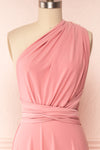 Violaine Dusty Pink Convertible Maxi Dress | Boutique 1861 front close up side