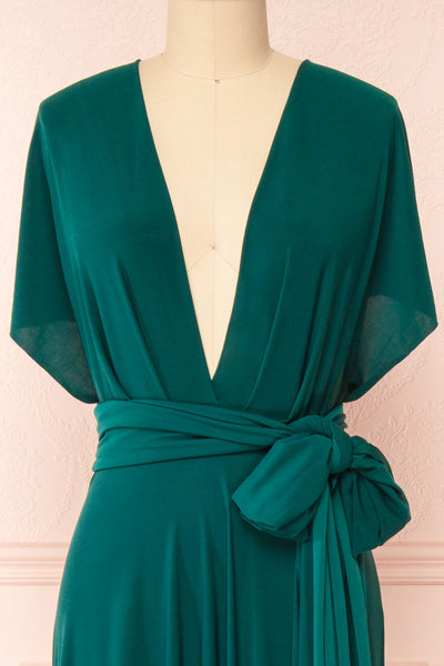 Violaine Emerald Convertible Maxi Dress | Boutique 1861 second front