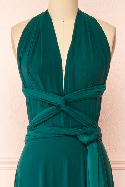 Violaine Emerald Convertible Maxi Dress | Boutique 1861 third front