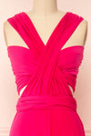 Violaine Fuschia Convertible Maxi Dress | Boutique 1861 front close-up