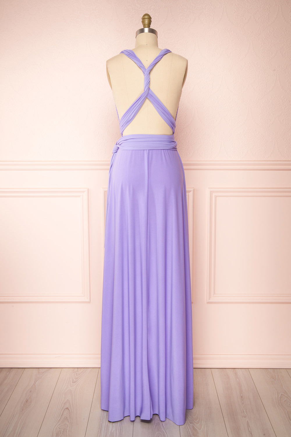 Violaine Lilac Convertible Maxi Dress | Boutique 1861 back view