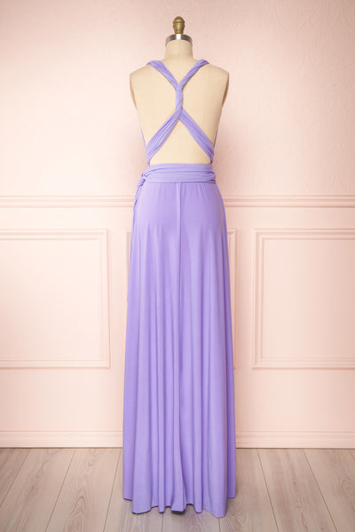 Violaine Lilac Convertible Maxi Dress | Boutique 1861 back view