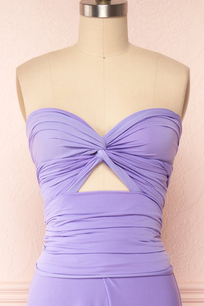 Violaine Lilac Convertible Maxi Dress | Boutique 1861 front close up bras