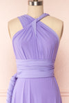 Violaine Lilac Convertible Maxi Dress | Boutique 1861 front close up neck