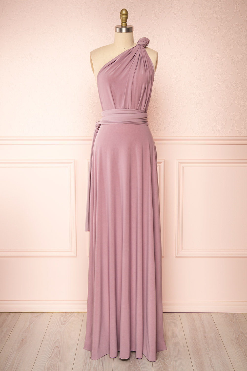 Violaine Mauve Convertible Maxi Dress | Boutique 1861 front view