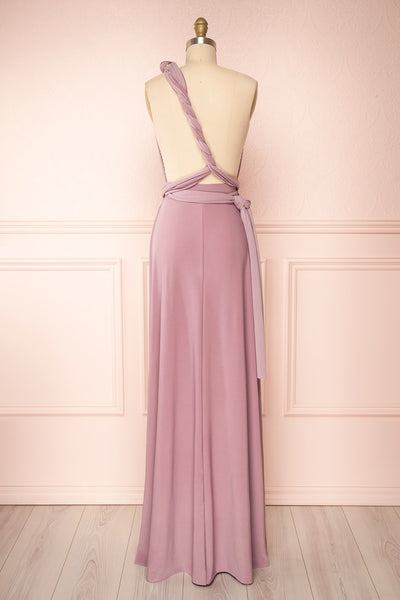 Violaine Mauve Convertible Maxi Dress | Boutique 1861 back view