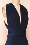 Violaine Navy Convertible Maxi Dress | Boutique 1861 side close-up
