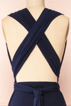 Violaine Navy Convertible Maxi Dress | Boutique 1861 back close-up