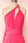Violaine Pink Convertible Maxi Dress | Boutique 1861 front close up shoulder