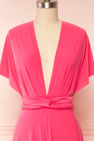 Violaine Pink Convertible Maxi Dress | Boutique 1861 front view open