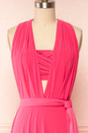 Violaine Pink Convertible Maxi Dress | Boutique 1861 front close up bra