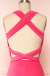 Violaine Pink Convertible Maxi Dress | Boutique 1861 back close up cross