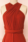 Violaine Rust Convertible Maxi Dress | Boutique 1861 front close-up