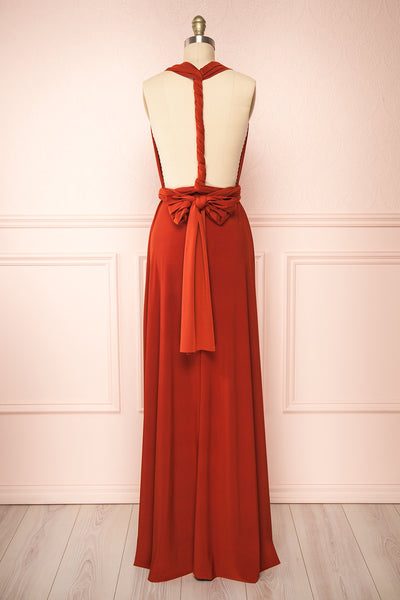 Violaine Rust Convertible Maxi Dress | Boutique 1861 back view