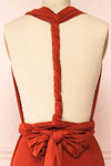 Violaine Rust Convertible Maxi Dress | Boutique 1861back close-up