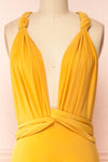 Violaine Yellow Convertible Maxi Dress | Boutique 1861 front close-up