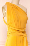 Violaine Yellow Convertible Maxi Dress | Boutique 1861 side close-up