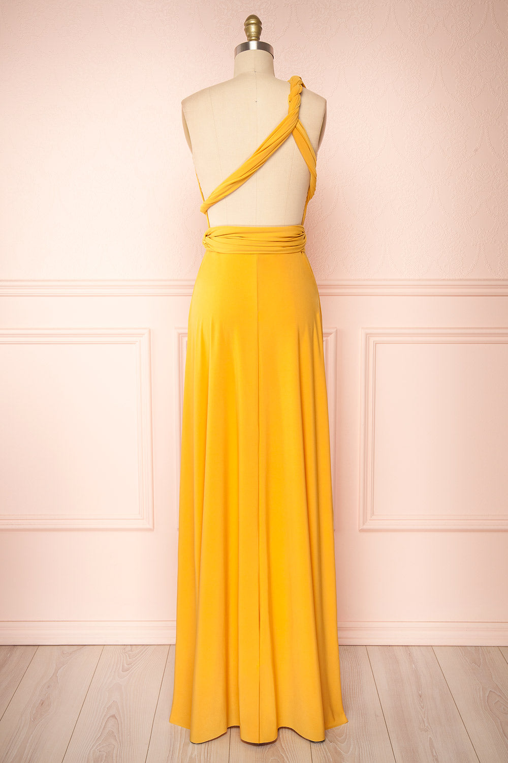 Violaine Yellow Convertible Maxi Dress | Boutique 1861 back view