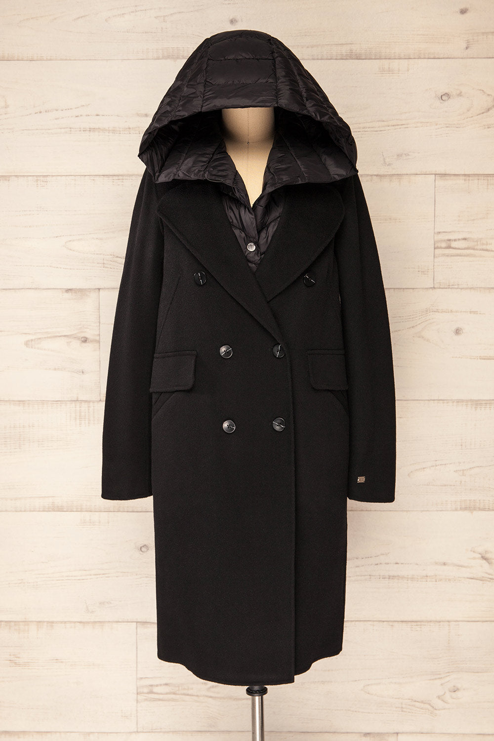 Violan 3-in-1 Wool Coat with Hood | La Petite Garçonne hood view