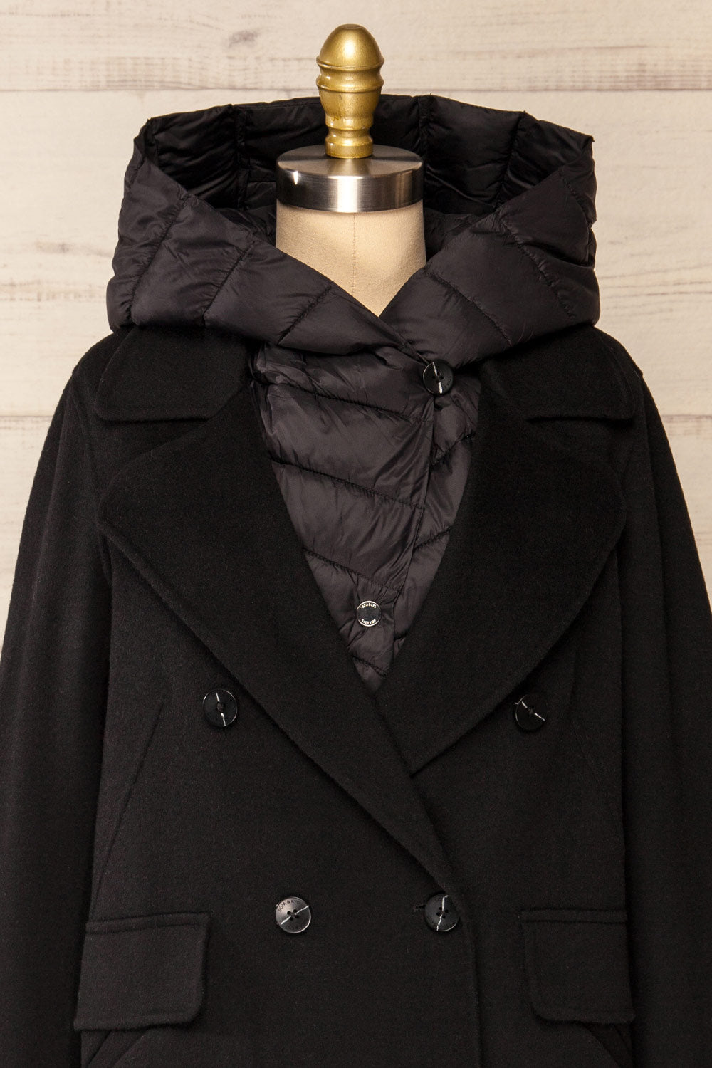 Violan 3-in-1 Wool Coat with Hood | La Petite Garçonnefront close close-up