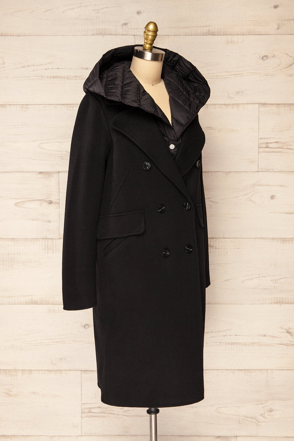 Violan 3-in-1 Wool Coat with Hood | La Petite Garçonne side view