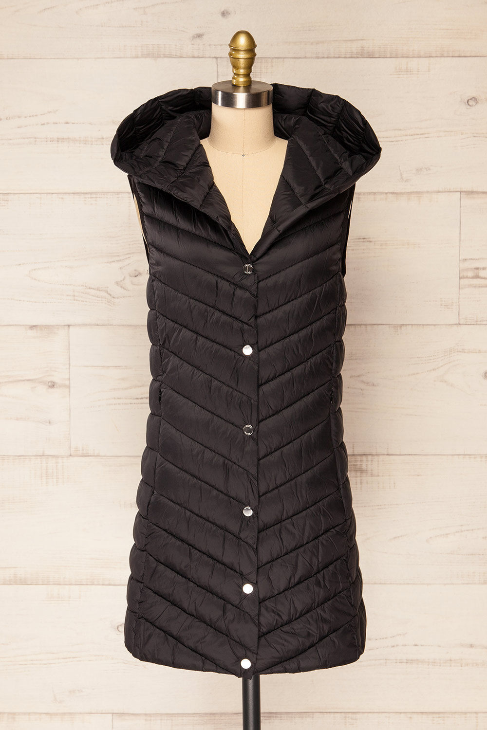 Violan 3-in-1 Wool Coat with Hood | La Petite Garçonne front vest