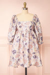 Violette Short Floral Dress w/ Puff Sleeves | Boutique 1861 front view