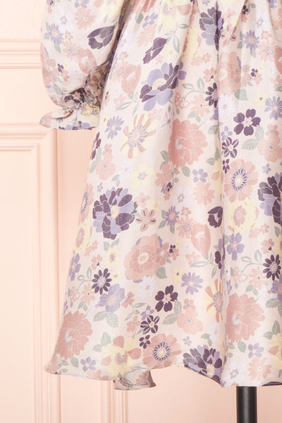 Violette Short Floral Dress w/ Puff Sleeves | Boutique 1861 bottom