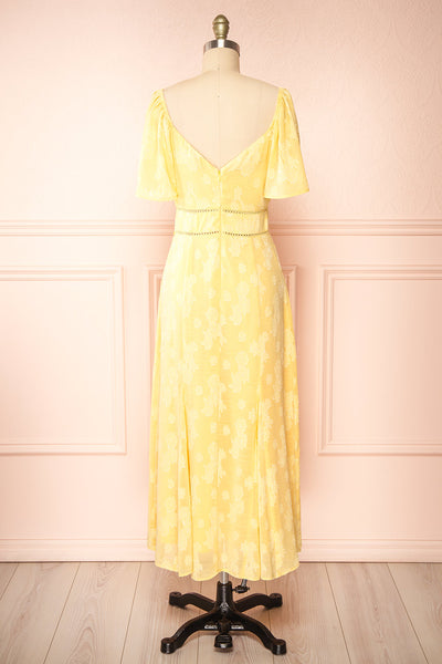 Viracocha Floral Yellow Midi Dress | Boutique 1861  back view