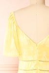 Viracocha Floral Yellow Midi Dress | Boutique 1861 back close-up
