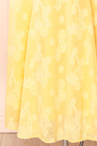 Viracocha Floral Yellow Midi Dress | Boutique 1861 bottom