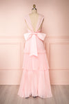 Viridiana Light Pink Pleated Maxi Prom Dress | Boutique 1861 back view