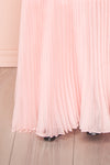 Viridiana Light Pink Pleated Maxi Prom Dress | Boutique 1861 bottom close-up