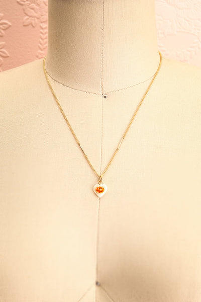Virna Lisi Dainty Golden Heart Floral Pendant Necklace | Boutique 1861 3